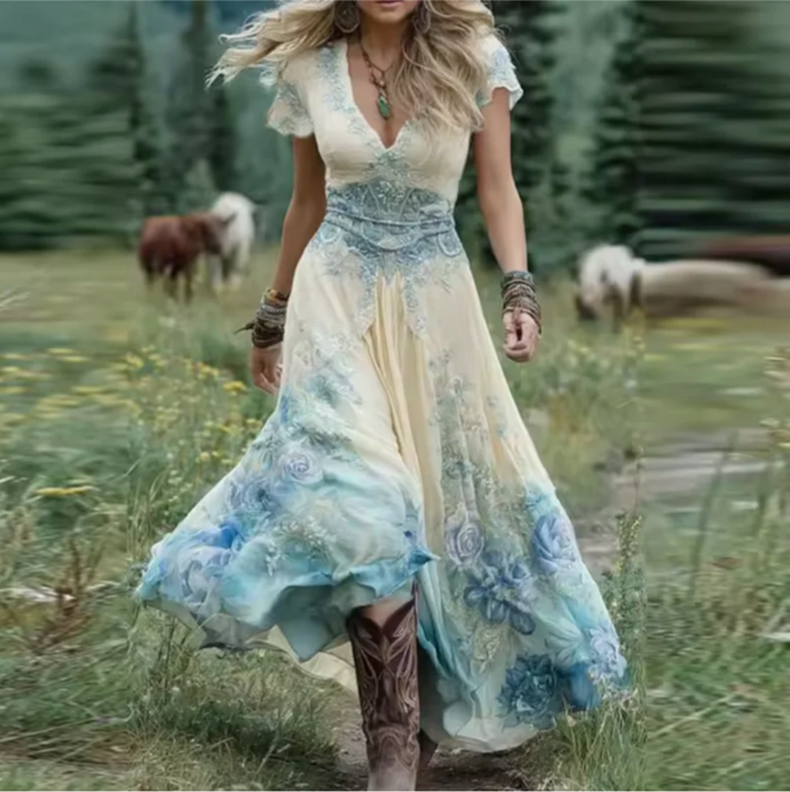 Celestine™ | Flowing, Tailored Floral Dress