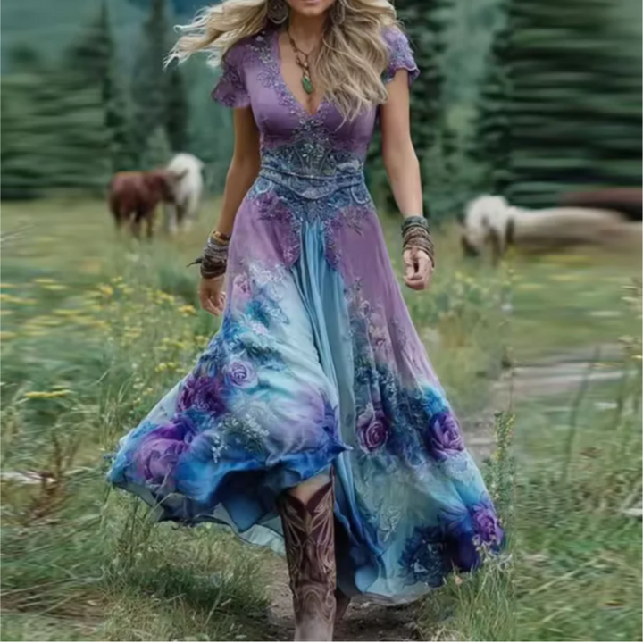 Celestine™ | Flowing, Tailored Floral Dress