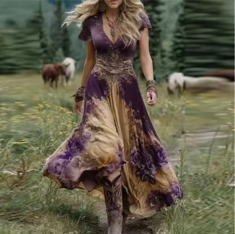 Celestine™ | Flowing, Tailored Floral Dress