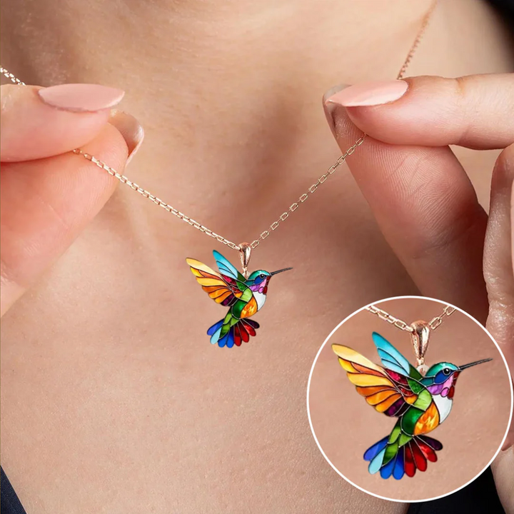 Lena™ | Elegant and Colorful Hummingbird Necklace