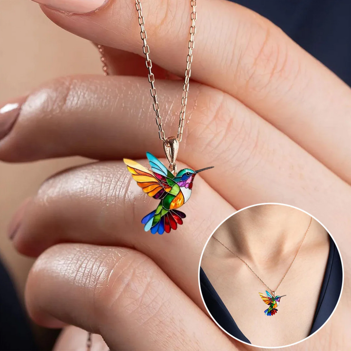 Lena™ | Elegant and Colorful Hummingbird Necklace