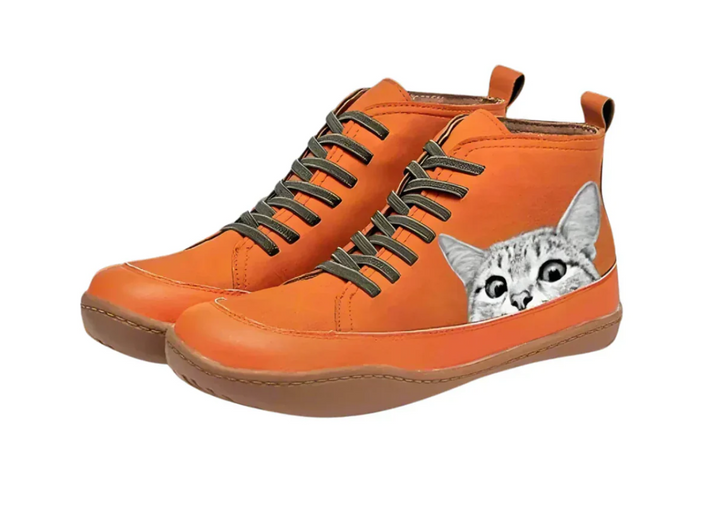 Savrani™ | Leather Ankle Boots For Cat Lovers