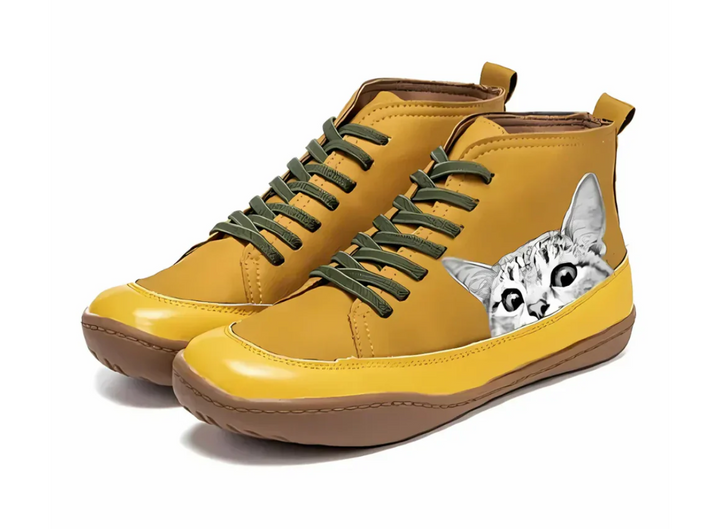 Savrani™ | Leather Ankle Boots For Cat Lovers