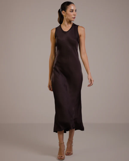 Sabrina™ | Sleeveless Satin Dress