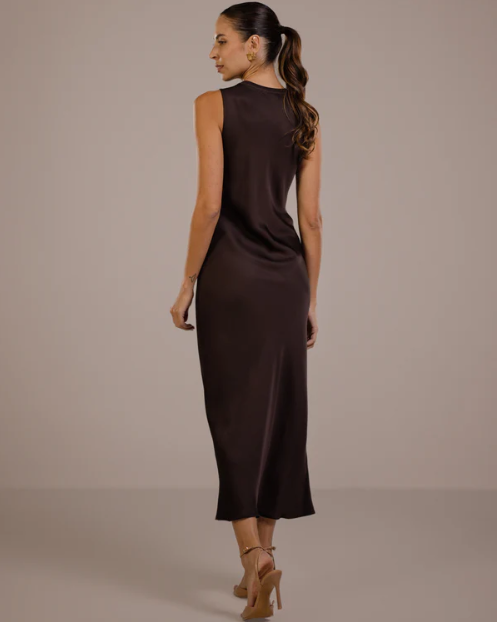 Sabrina™ | Sleeveless Satin Dress