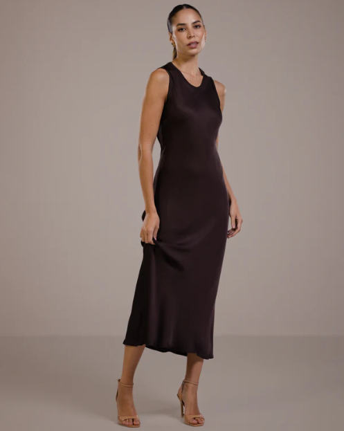 Sabrina™ | Sleeveless Satin Dress