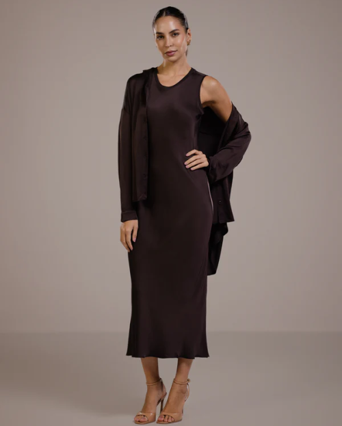 Sabrina™ | Sleeveless Satin Dress