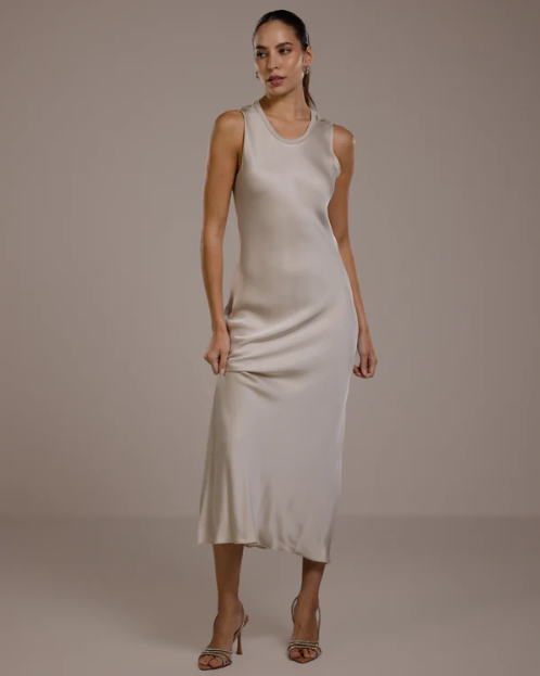 Sabrina™ | Sleeveless Satin Dress