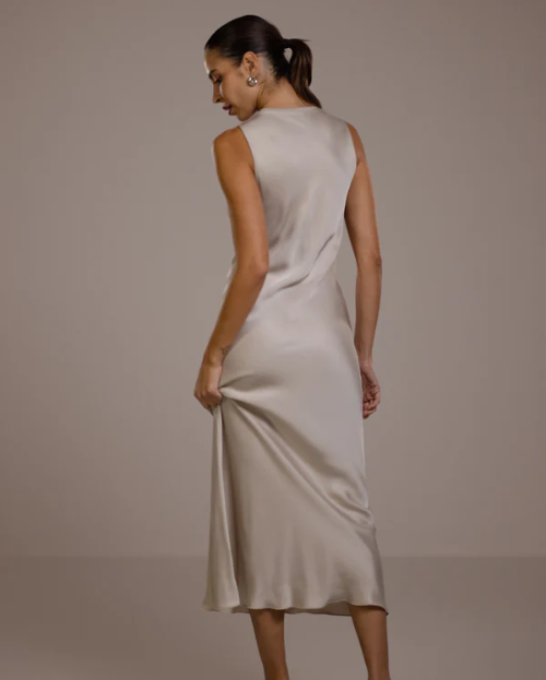 Sabrina™ | Sleeveless Satin Dress