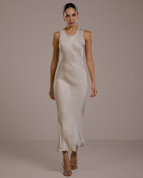 Sabrina™ | Sleeveless Satin Dress
