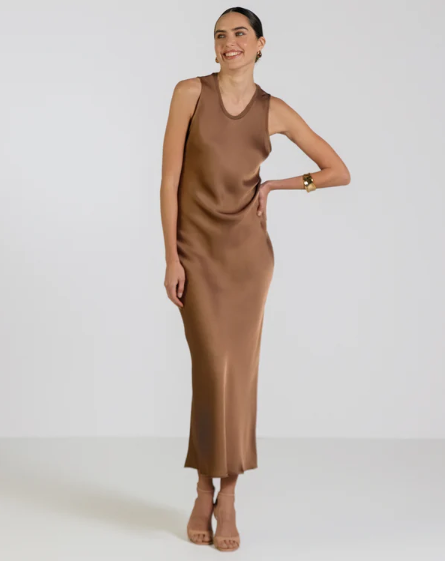 Sabrina™ | Sleeveless Satin Dress