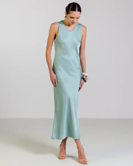 Sabrina™ | Sleeveless Satin Dress