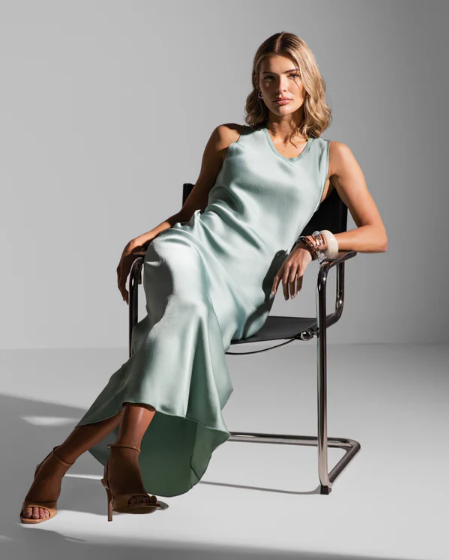 Sabrina™ | Sleeveless Satin Dress