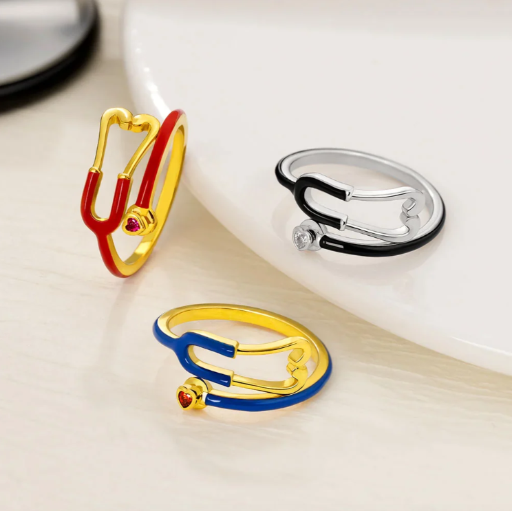 Ring With Heart Birthstone