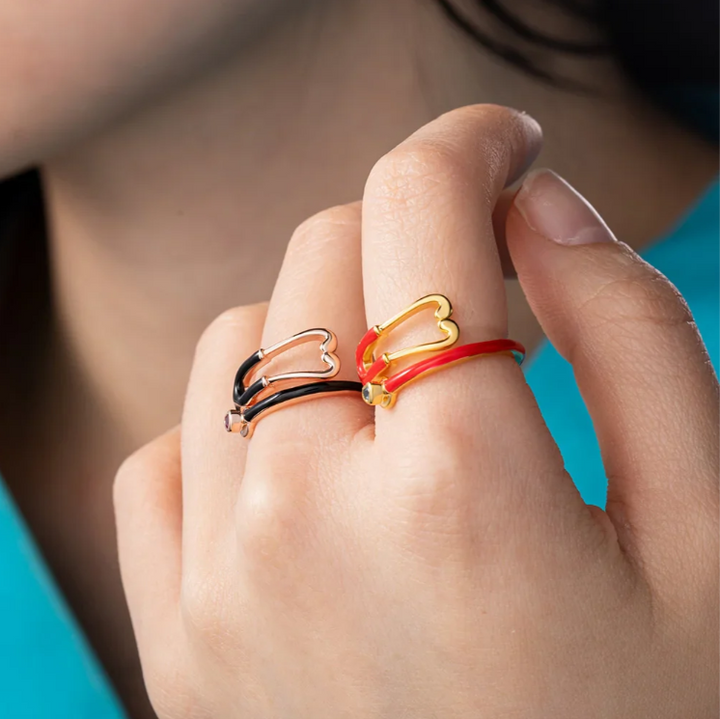 Ring With Heart Birthstone