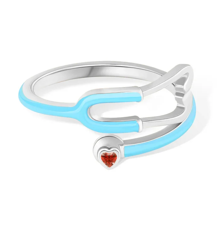 Ring With Heart Birthstone