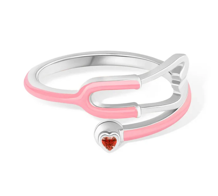 Ring With Heart Birthstone