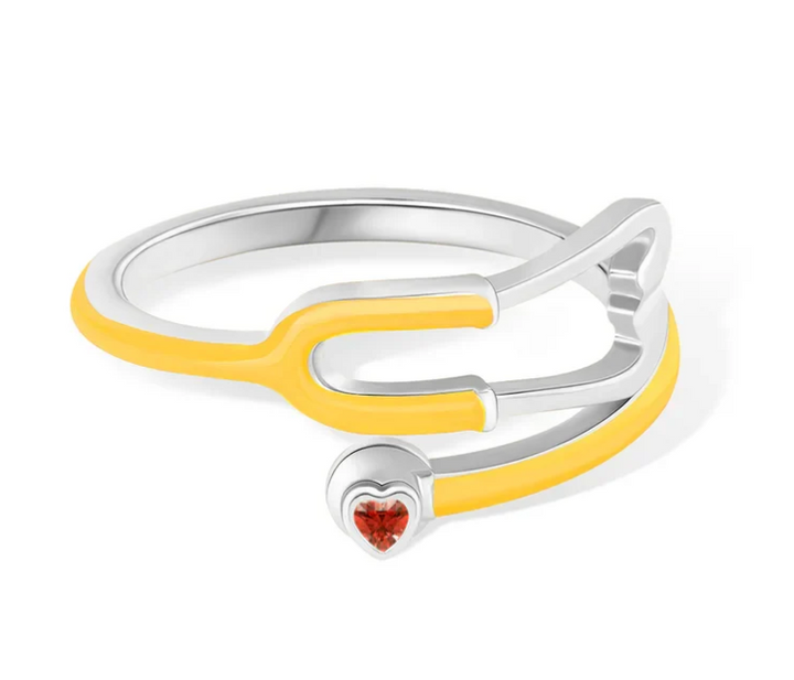 Ring With Heart Birthstone