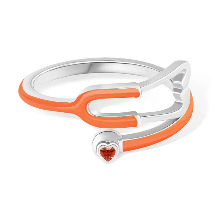 Ring With Heart Birthstone