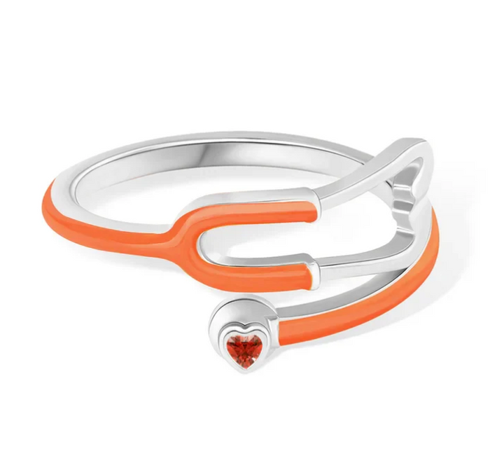 Ring With Heart Birthstone