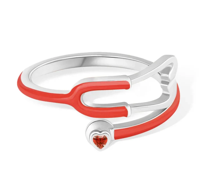 Ring With Heart Birthstone