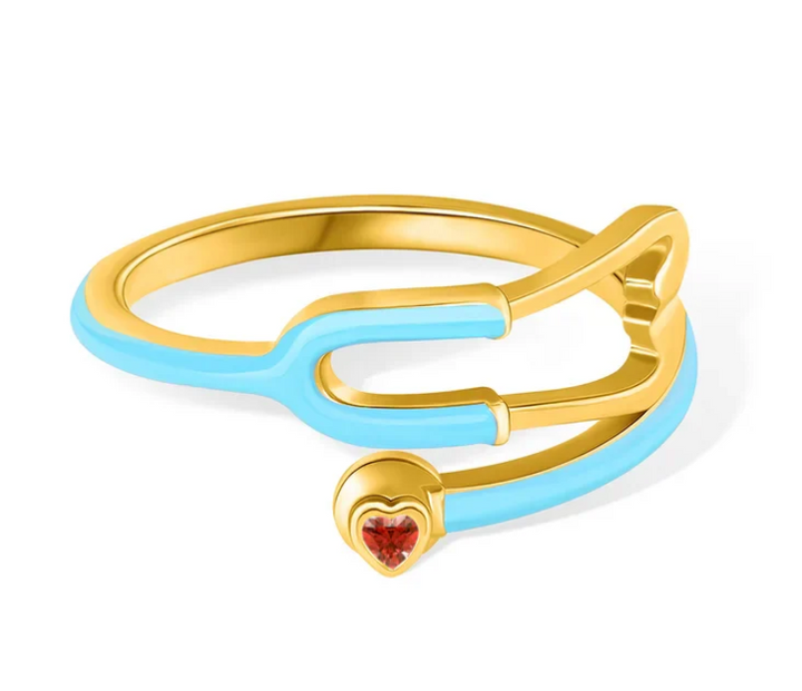 Ring With Heart Birthstone