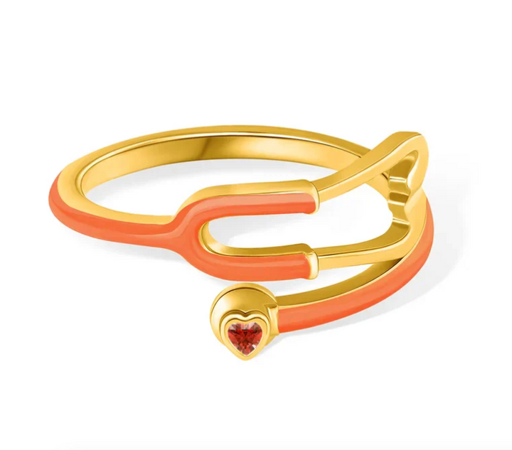Ring With Heart Birthstone