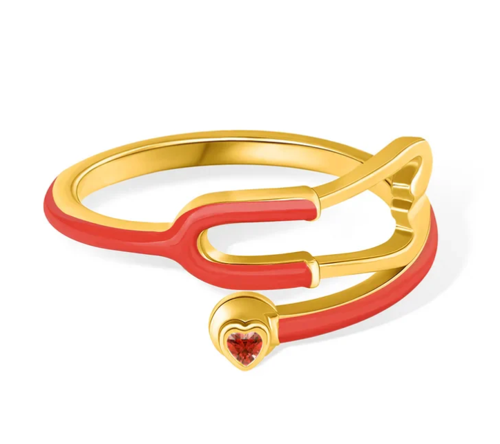 Ring With Heart Birthstone