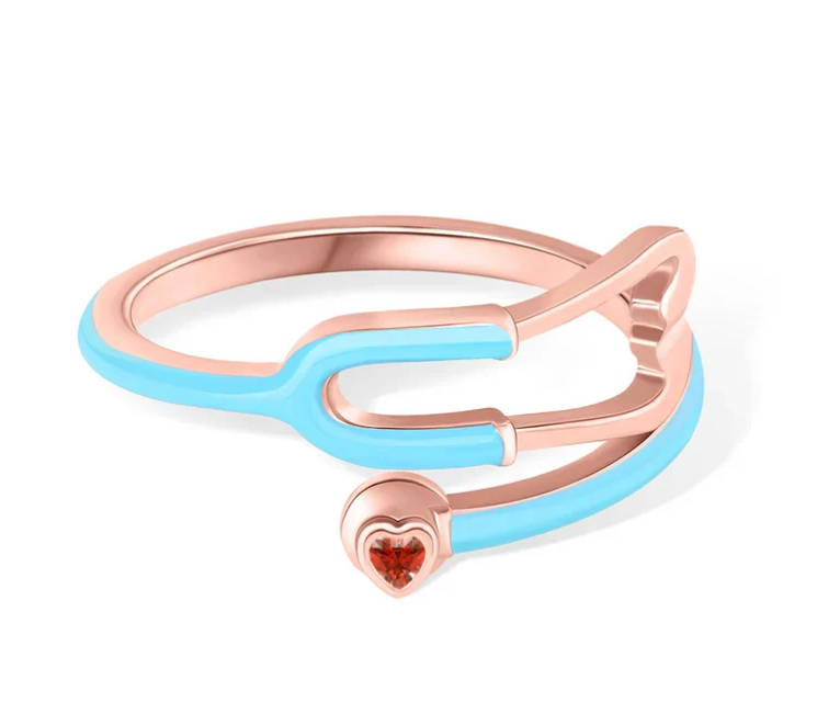 Ring With Heart Birthstone