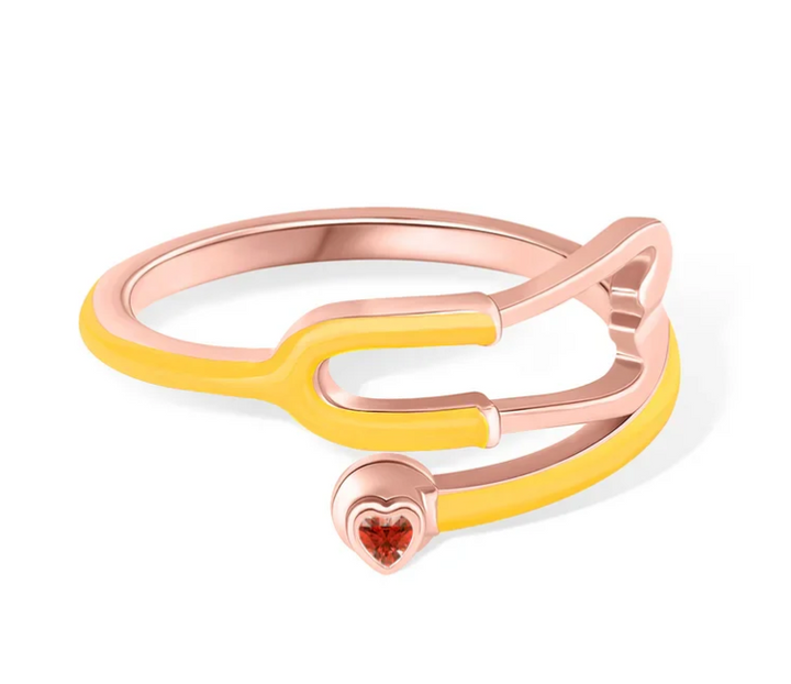 Ring With Heart Birthstone