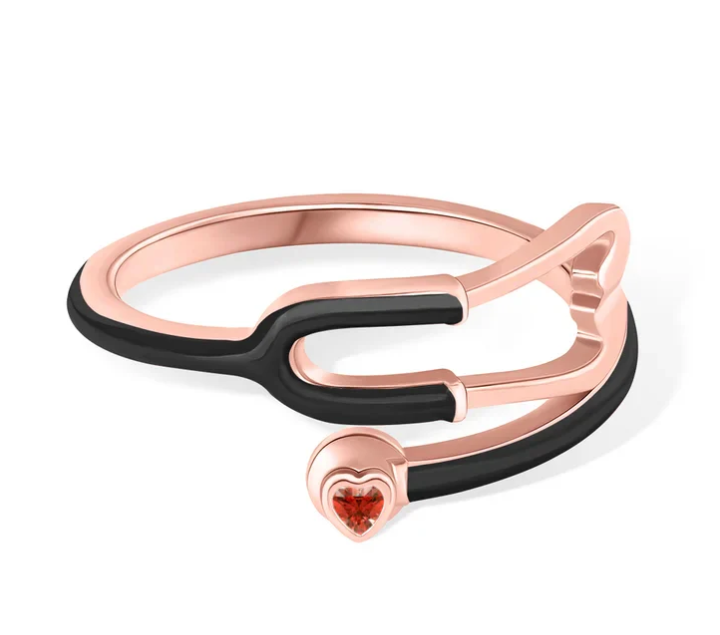 Ring With Heart Birthstone