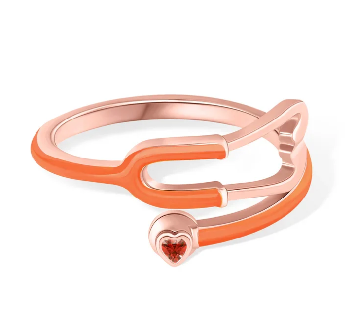 Ring With Heart Birthstone